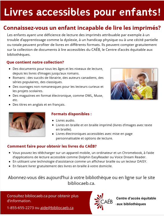 Dépliant sur les services pour enfants et adolescents