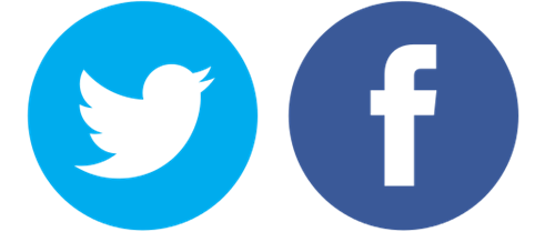 Logos de Twitter et Facebook
