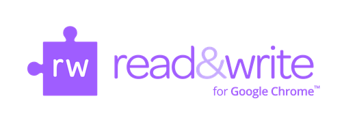 Logo Read&Write - une pièce de puzzle violette avec les initiales "RW"